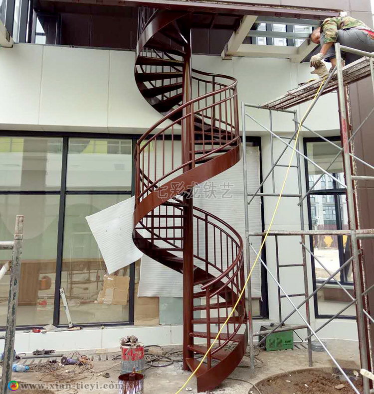 渭南市市政幼儿园钢构旋转楼梯_2