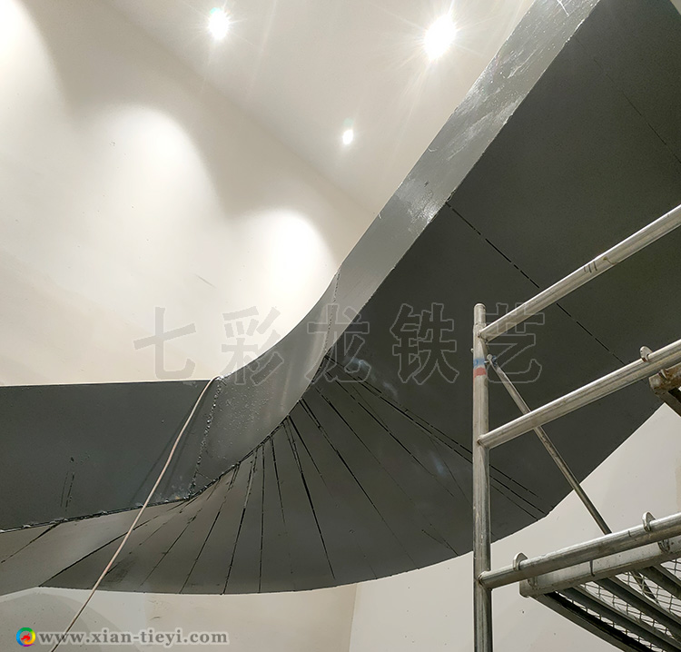 泾阳建工澜庭溪谷售楼处箱型梁钢构楼梯_4