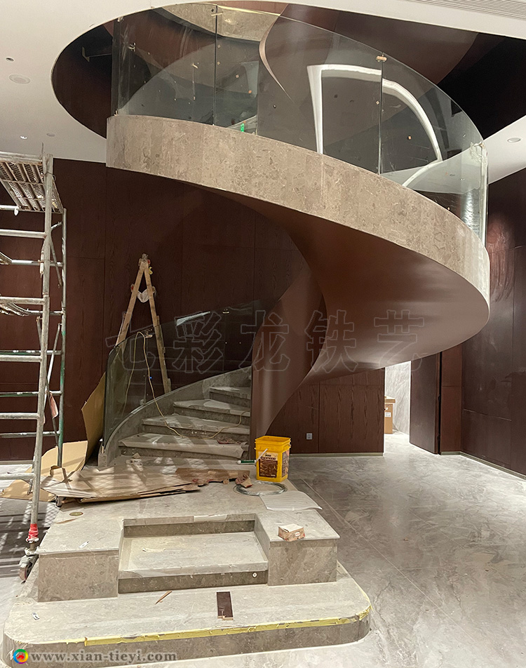 招商央玺玻璃护栏旋转楼梯_1